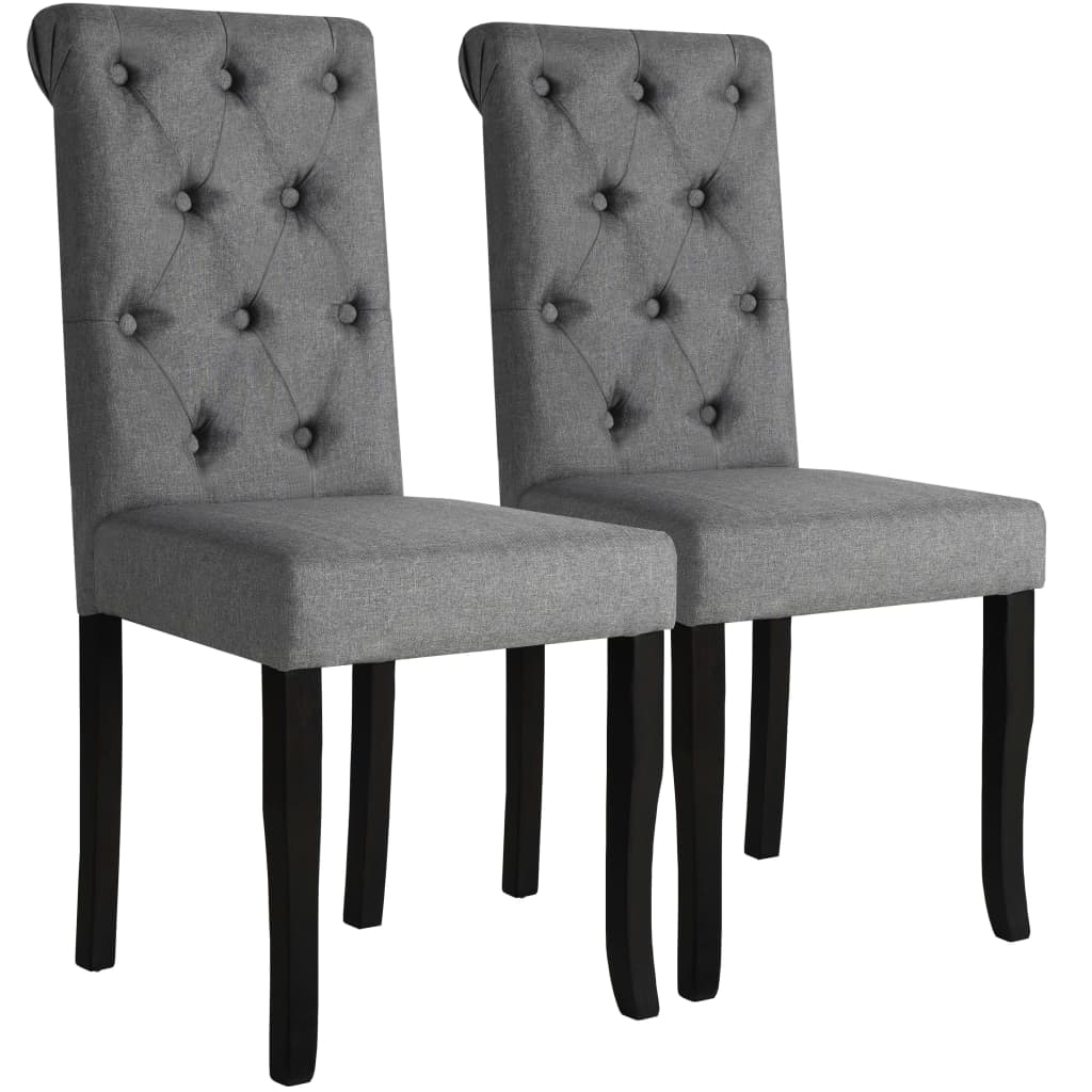 Chaises de salle à manger 6 pcs tissu gris foncé