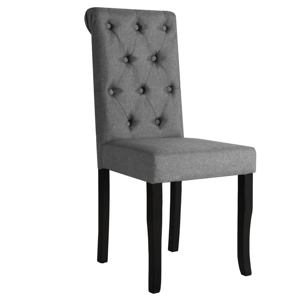 Chaises de salle à manger 6 pcs tissu gris foncé