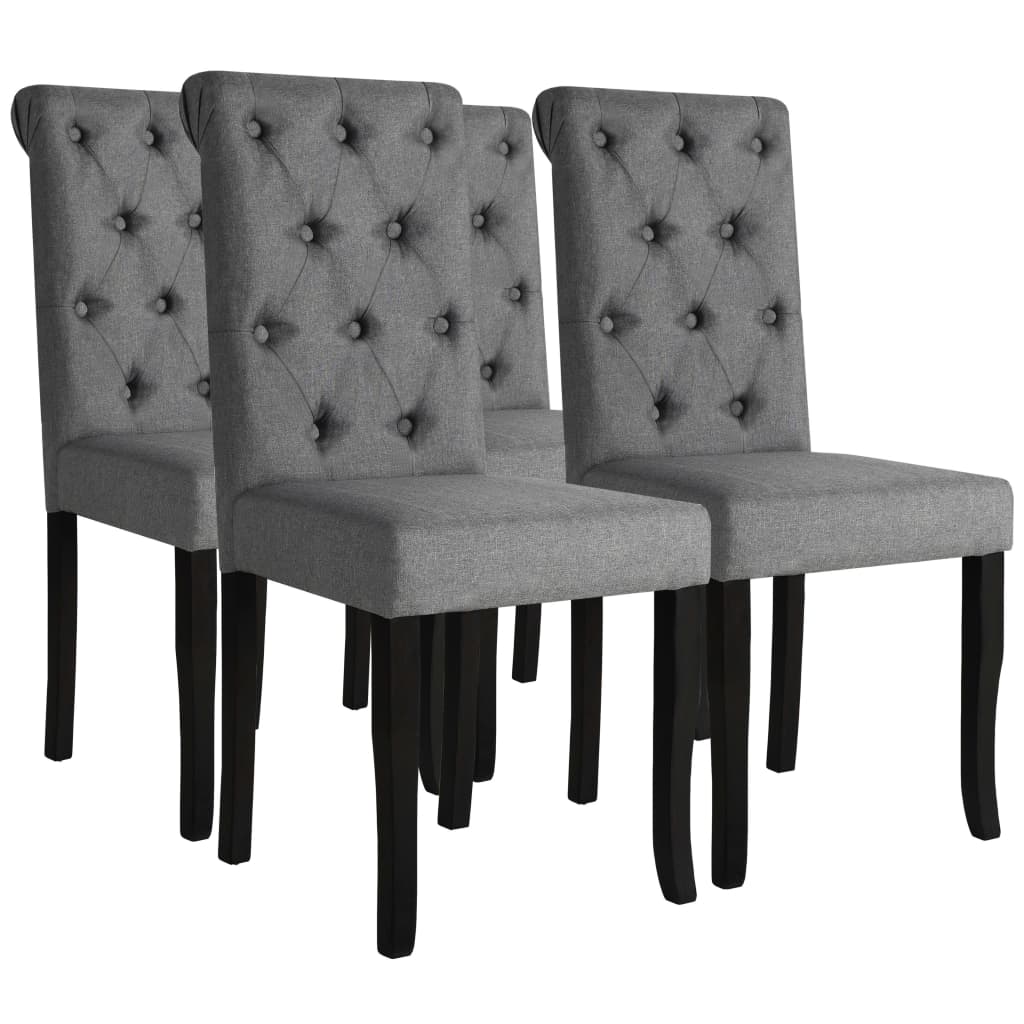 Chaises de salle à manger 6 pcs tissu gris foncé