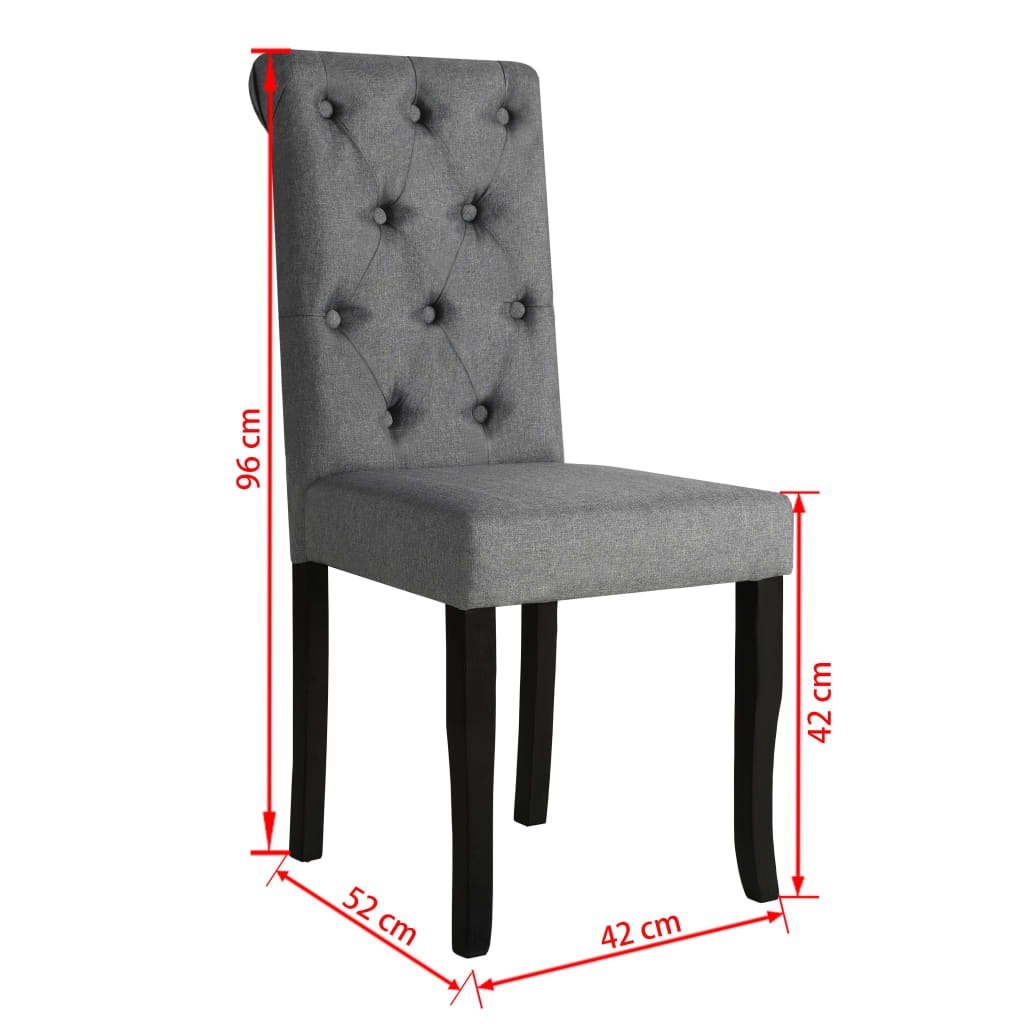 Chaises de salle à manger 6 pcs tissu gris foncé