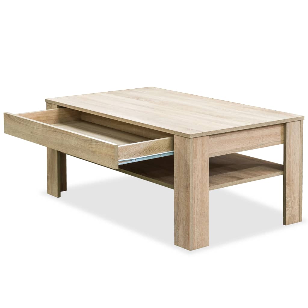 Table basse 110x65x48 cm en bois travaillé