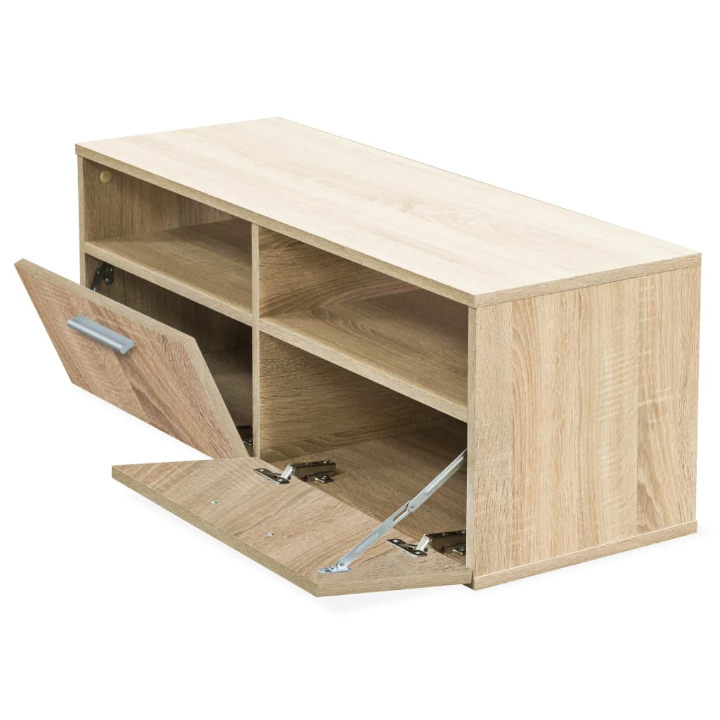 Tv-meubel 95x35x36 cm bewerkt hout eikenkleurig