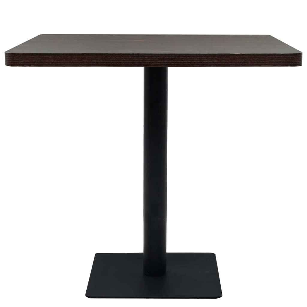 Table bistro ronde 80x75 cm MDF et acier coloris chêne