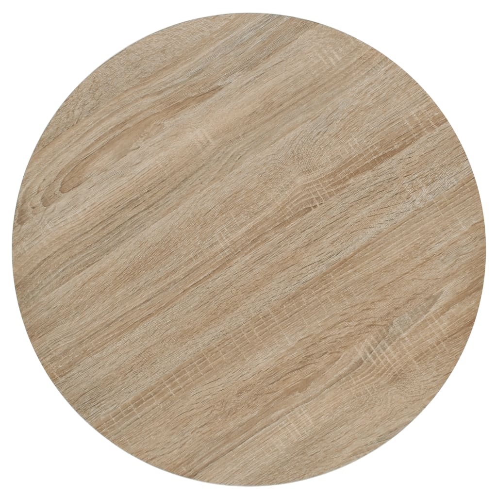 Table bistro ronde 80x75 cm MDF et acier coloris chêne