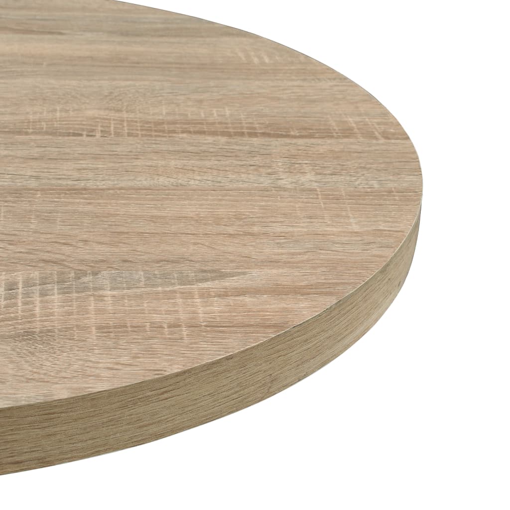 Table bistro ronde 80x75 cm MDF et acier coloris chêne