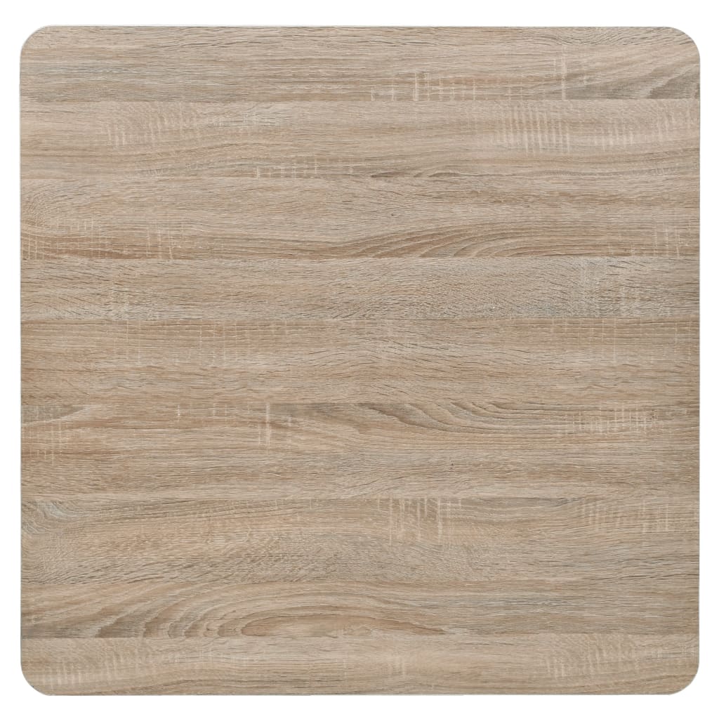 Table bistro ronde 80x75 cm MDF et acier coloris chêne