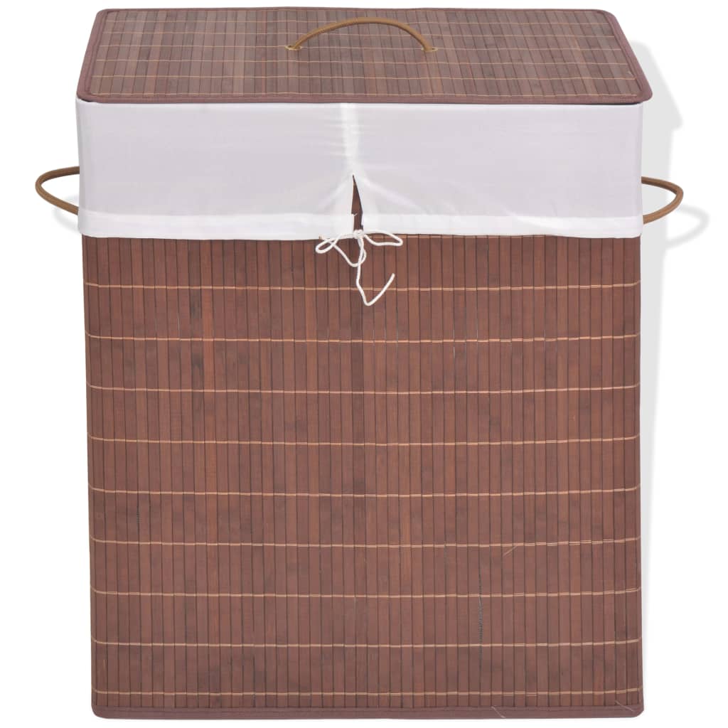 Panier à linge rectangulaire en bambou