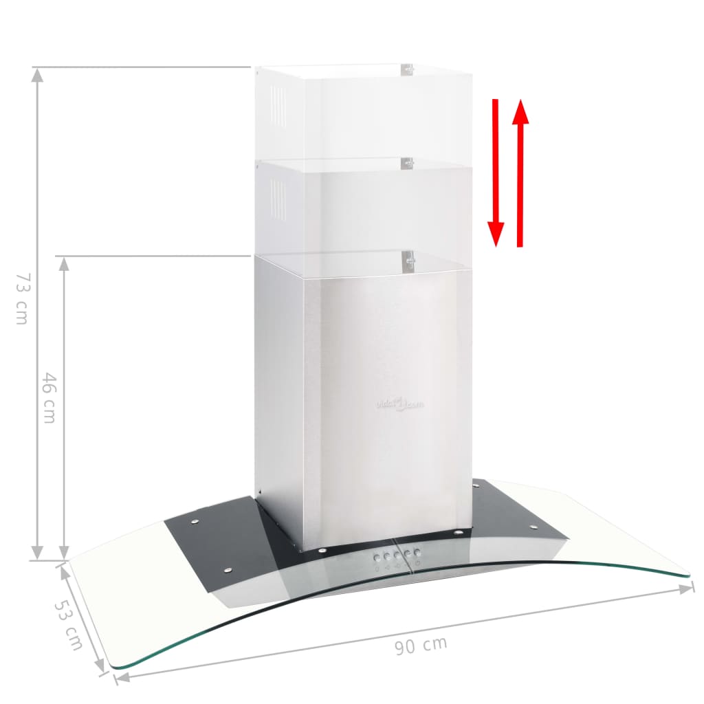 Wandafzuigkap 756 m³/u LED 60 cm roestvrij staal