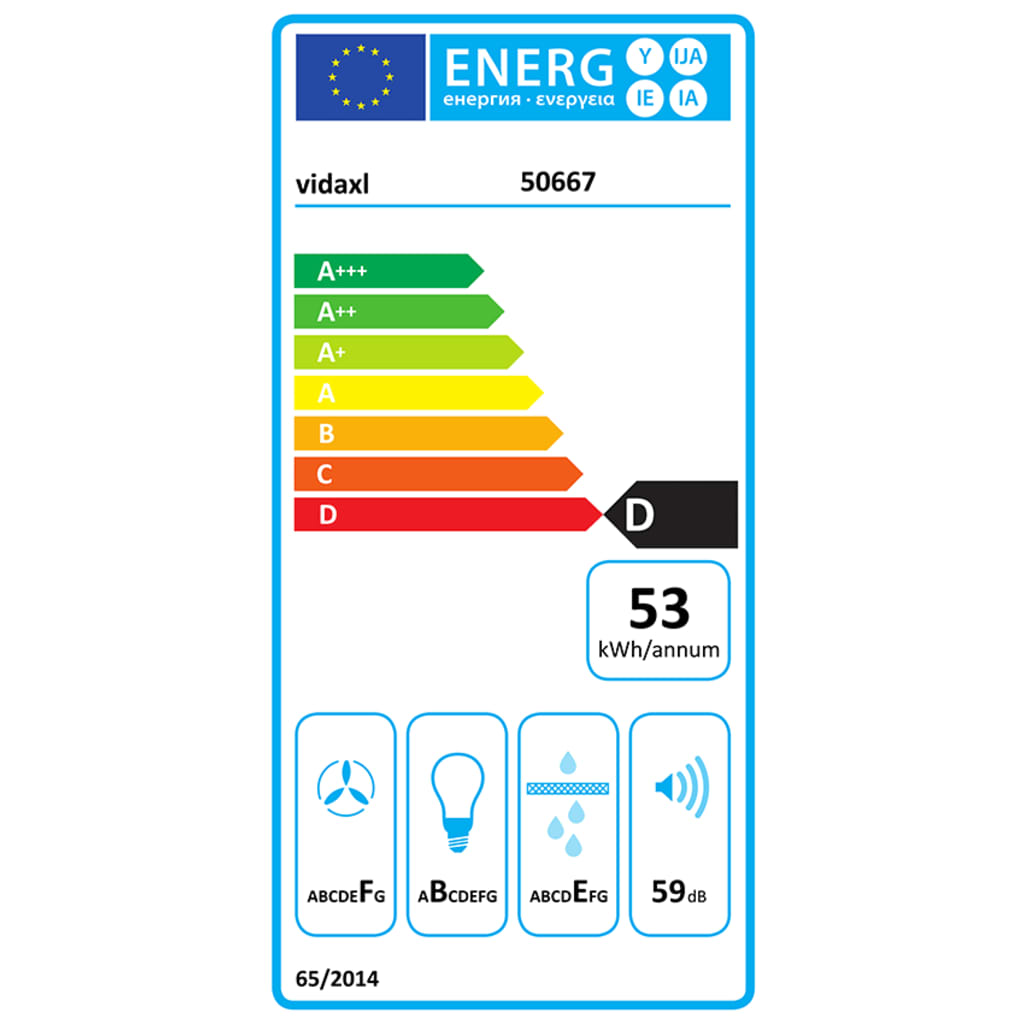 Wandafzuigkap 756 m³/u LED 60 cm roestvrij staal