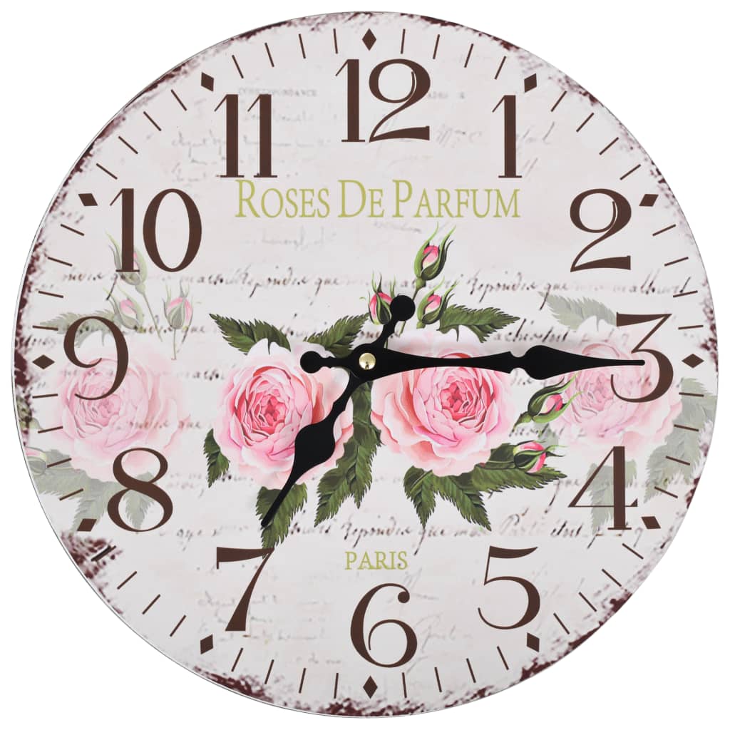 Horloge murale style vintage 30 cm multicolore