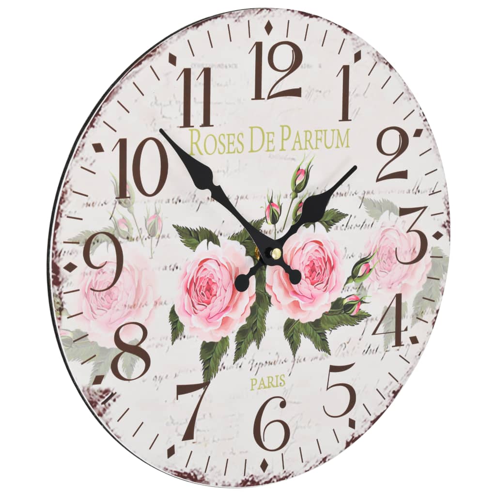 Horloge murale style vintage 30 cm multicolore