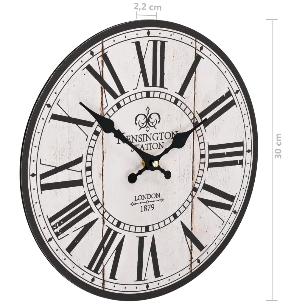 Horloge murale style vintage 30 cm