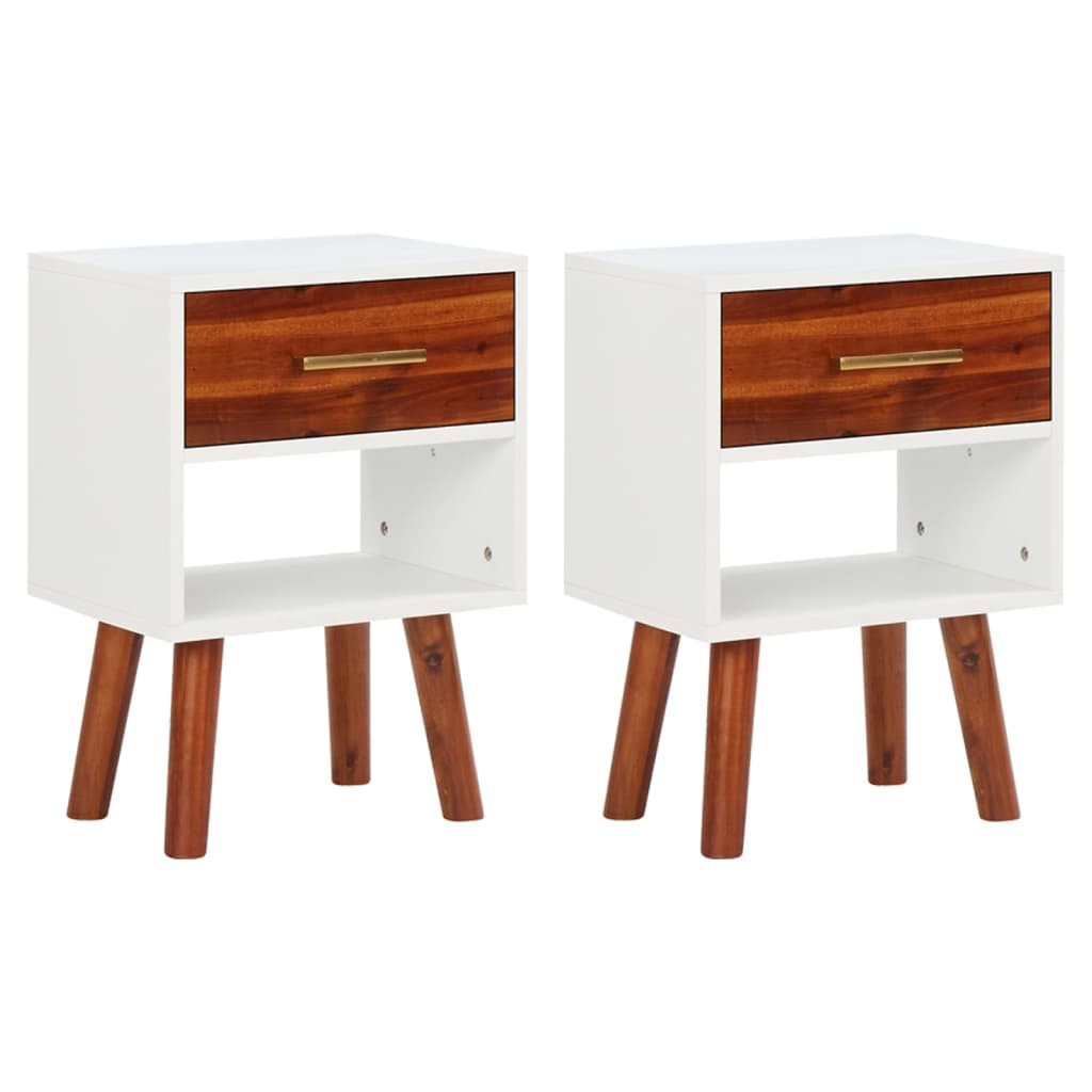 Tables de chevet 2 pcs 40x30x57 cm bois d'acacia massif