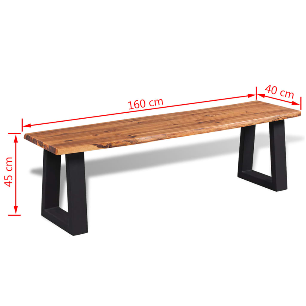 Bankje 145 cm massief acaciahout