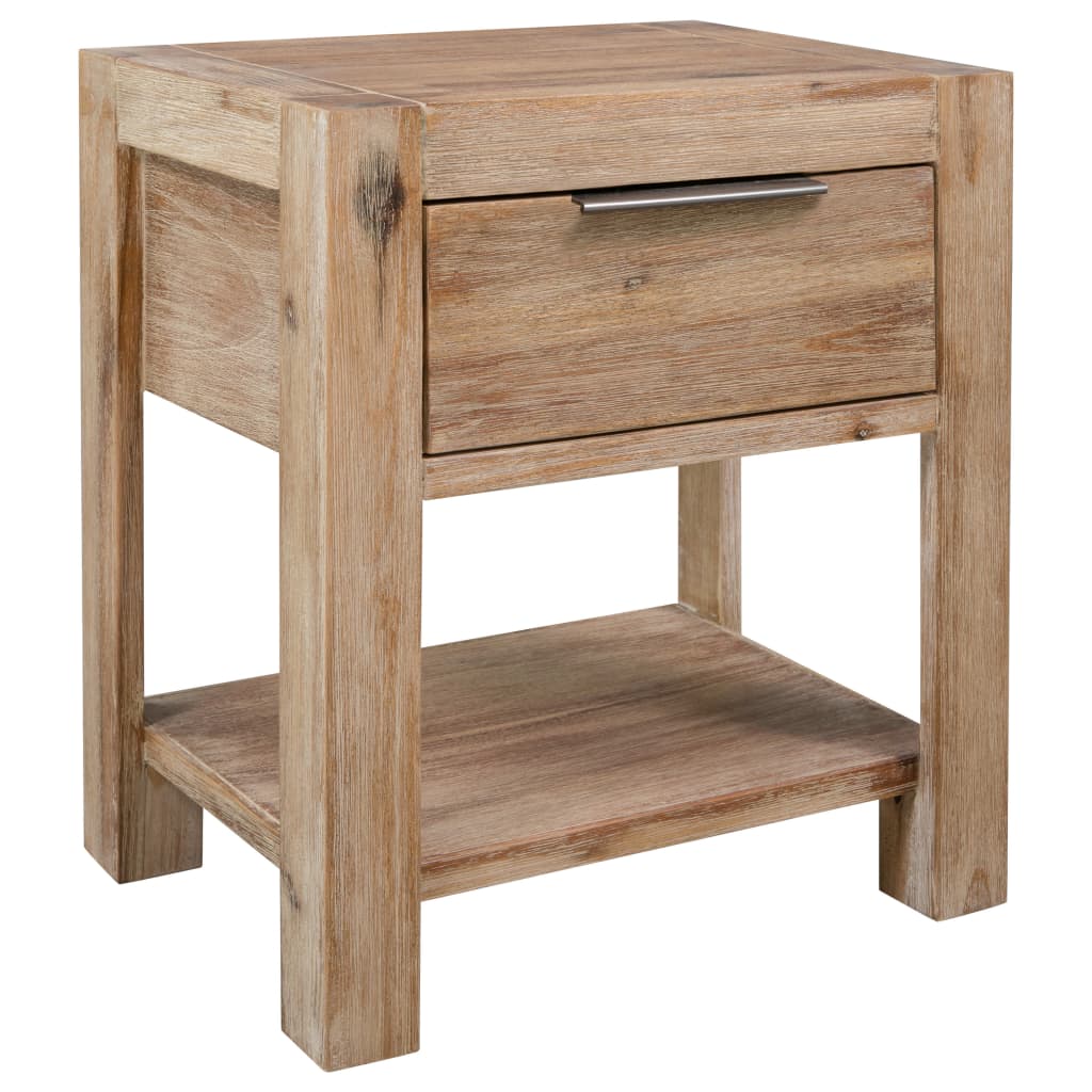 Table de chevet avec tiroir 40x30x48 cm en bois d'acacia massif