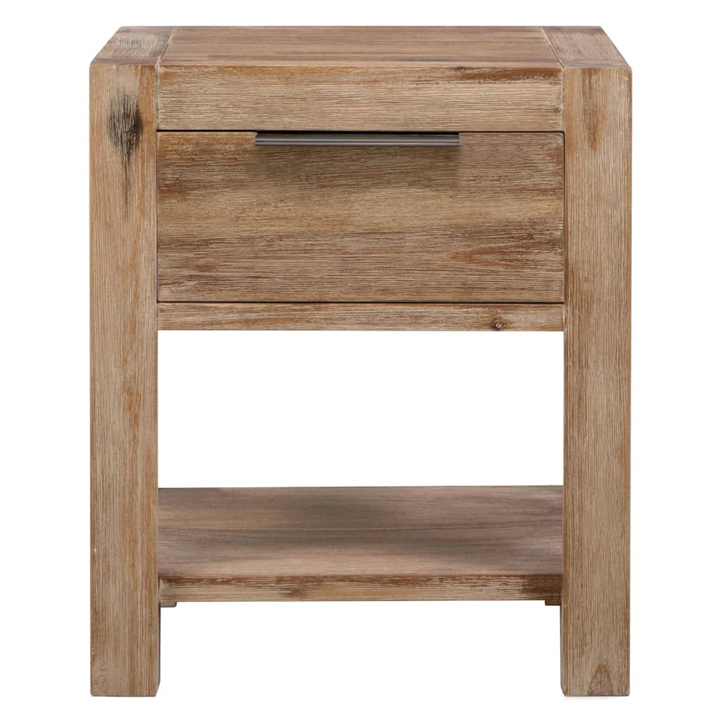 Table de chevet avec tiroir 40x30x48 cm en bois d'acacia massif