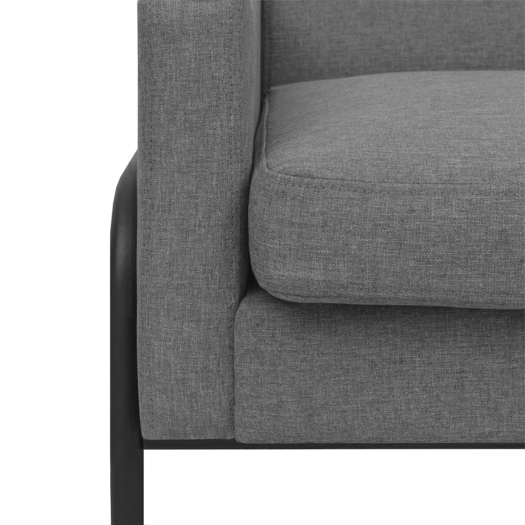 Fauteuil staal en stof lichtgrijs