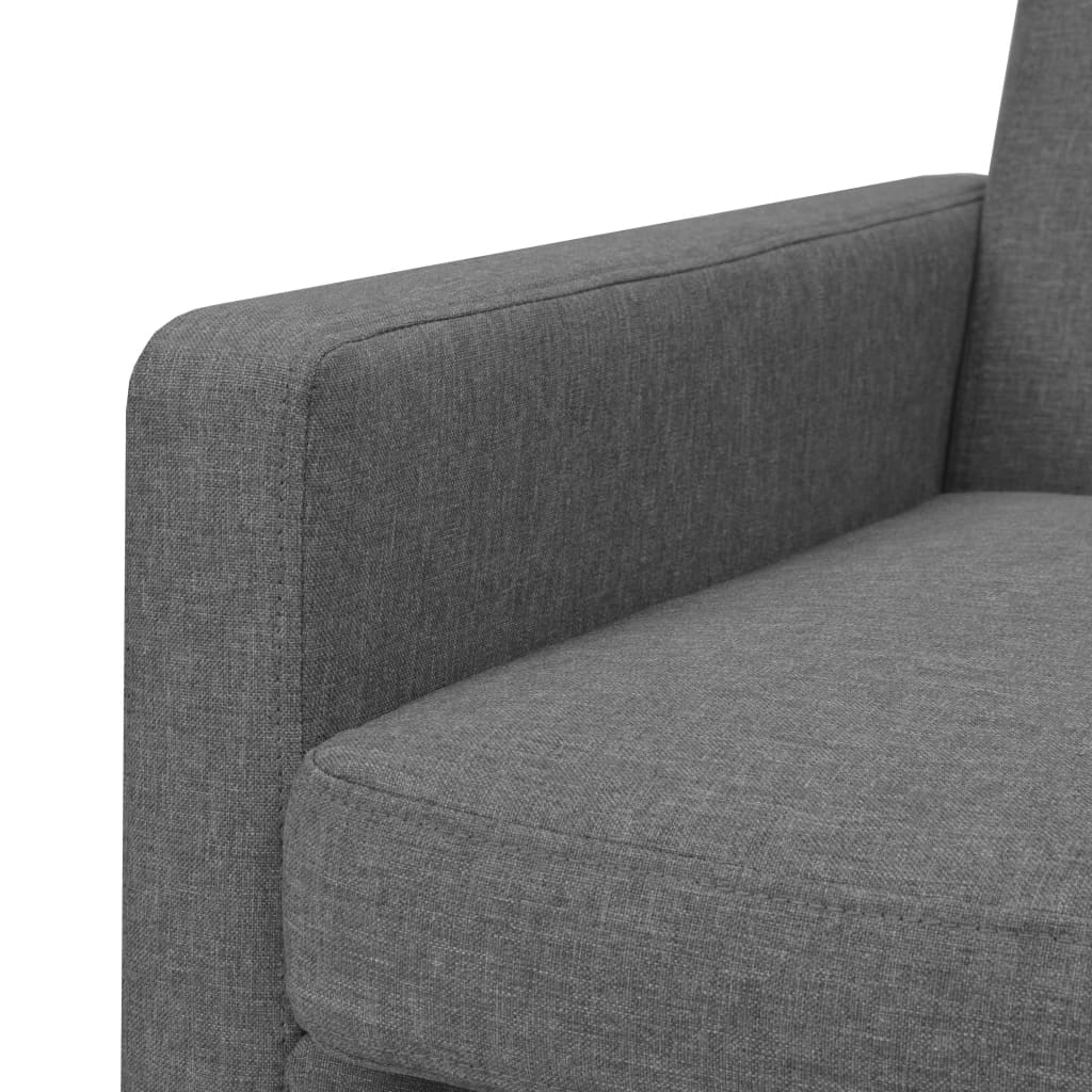 Fauteuil acier et tissu gris clair