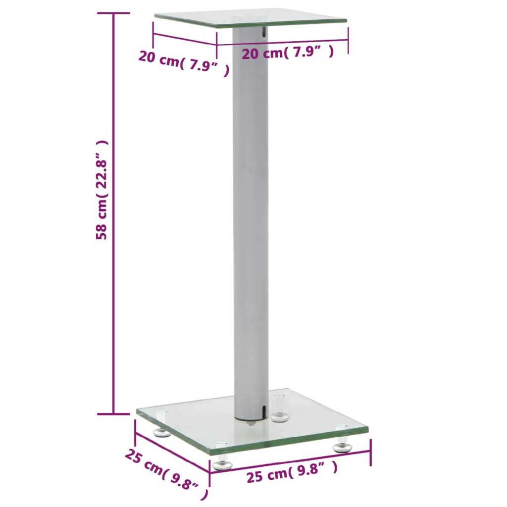 Speakerstandaarden zuil-ontwerp gehard glas 2 st