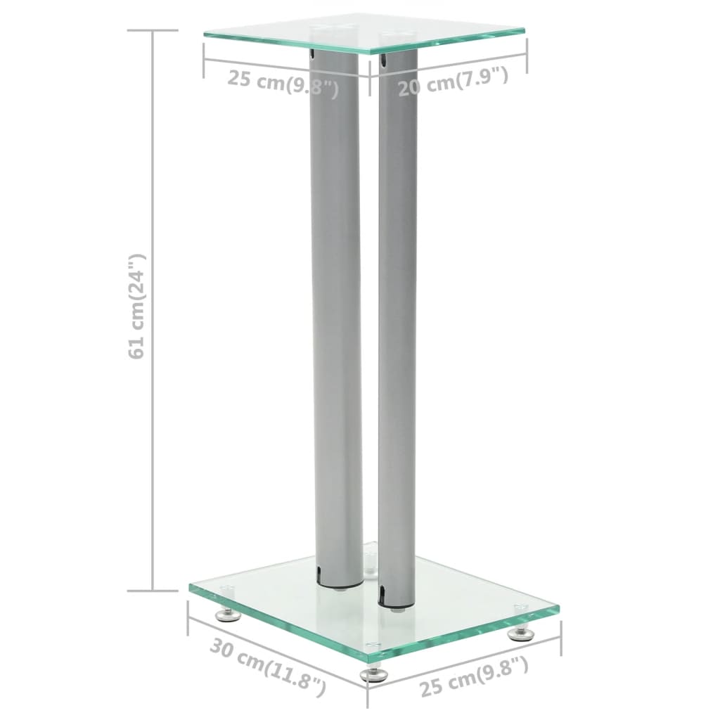 Speakerstandaarden zuil-ontwerp gehard glas 2 st