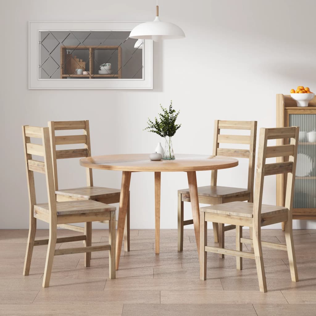 Chaises de salle à manger 6 pcs en bois d'acacia massif