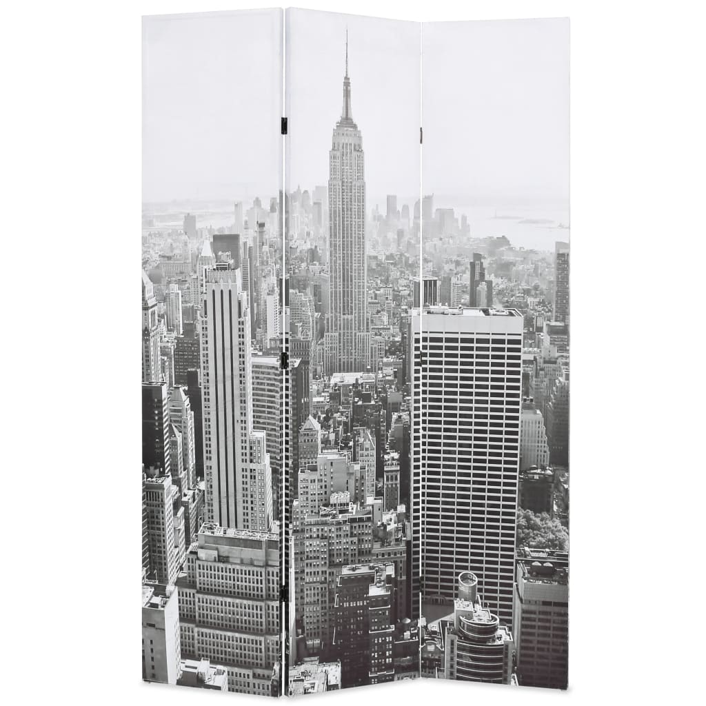 Kamerscherm New York bij daglicht 228x170 cm zwart en wit