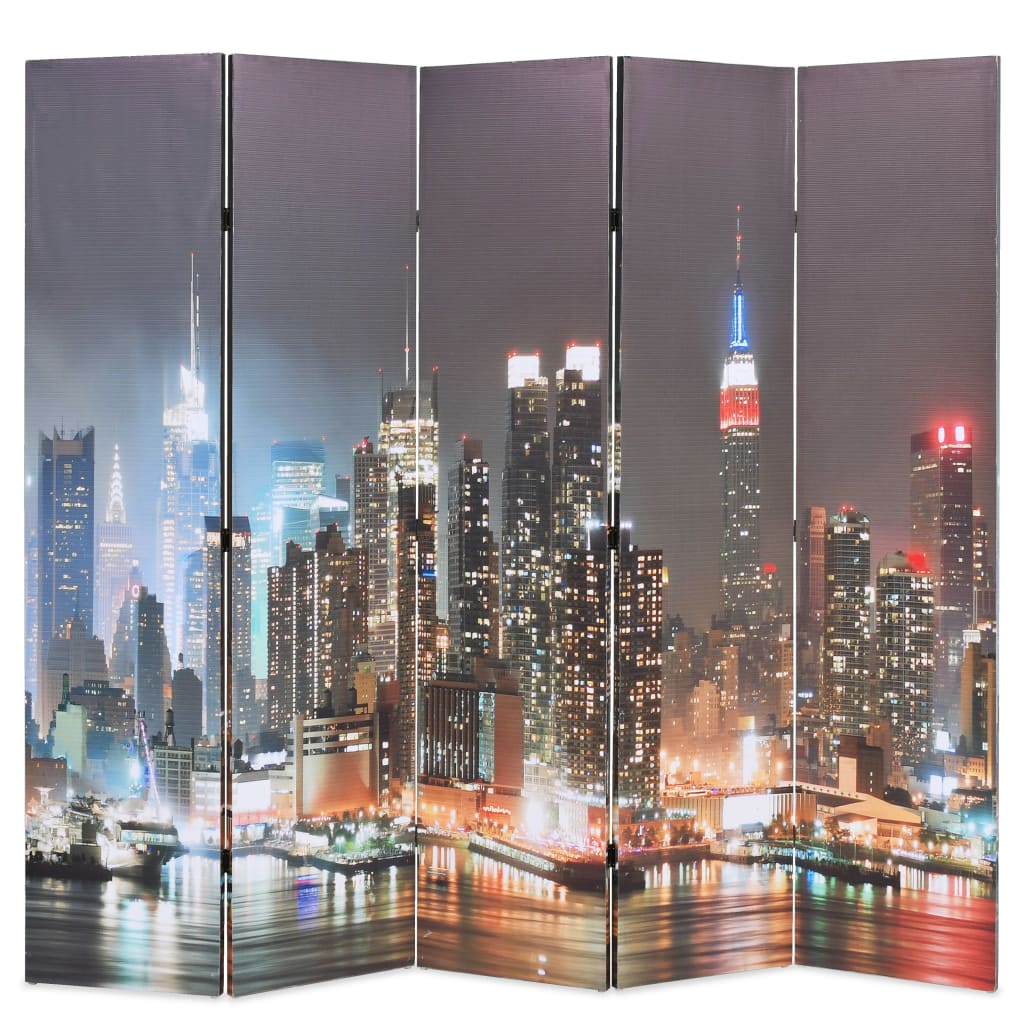 Séparateur de pièce pliable New York la nuit 200x170 cm