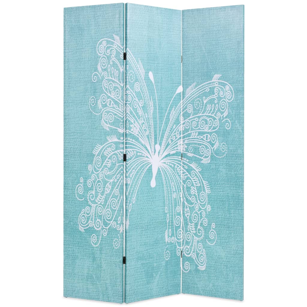 Paravent papillon 120x170 cm bleu