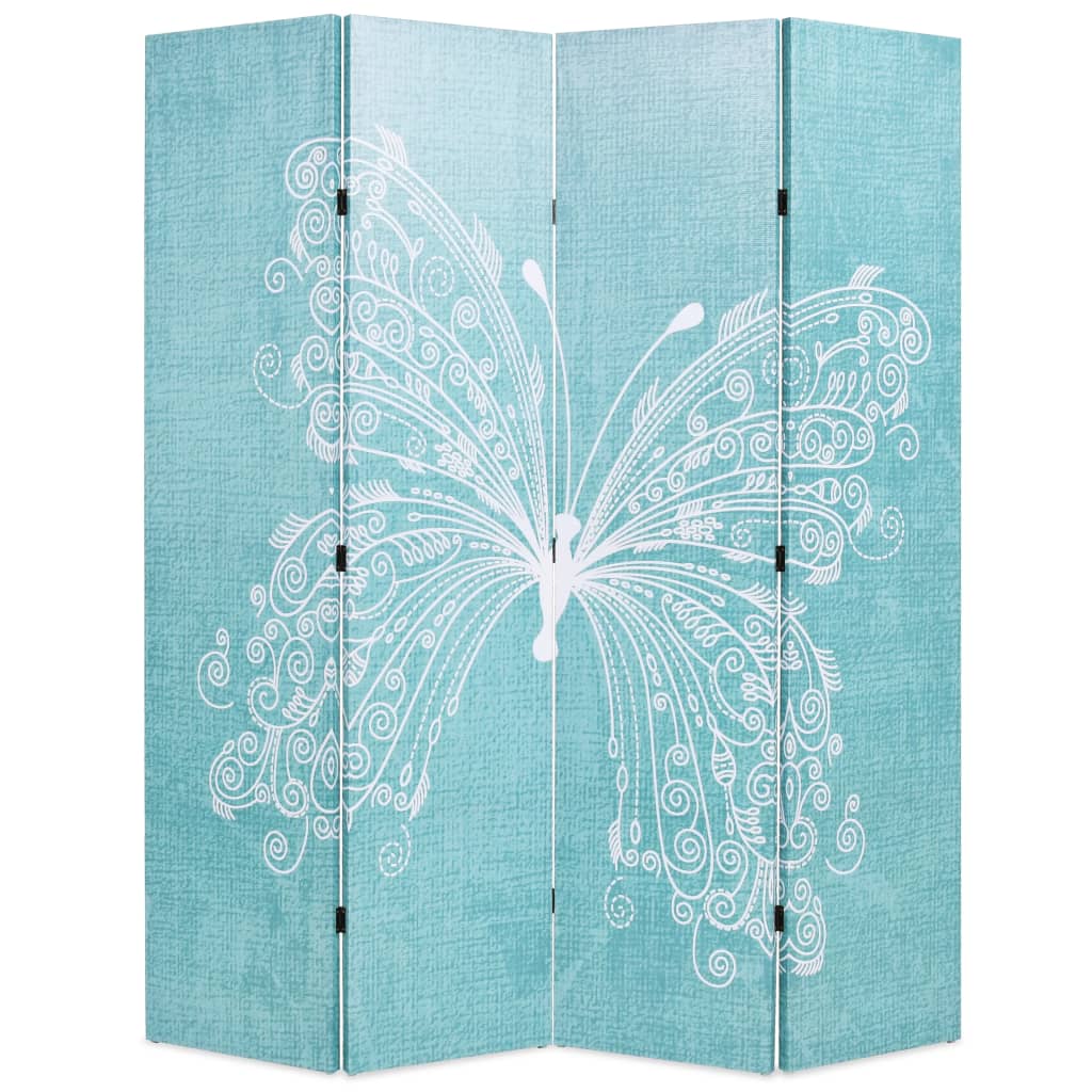 Paravent papillon 200x170 cm bleu