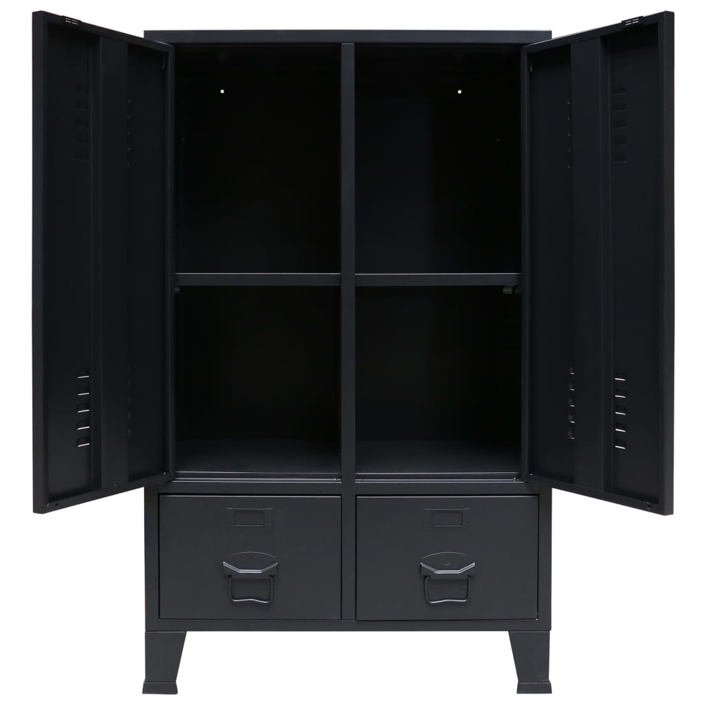 Armoire industrielle 67x35x107 cm acier anthracite