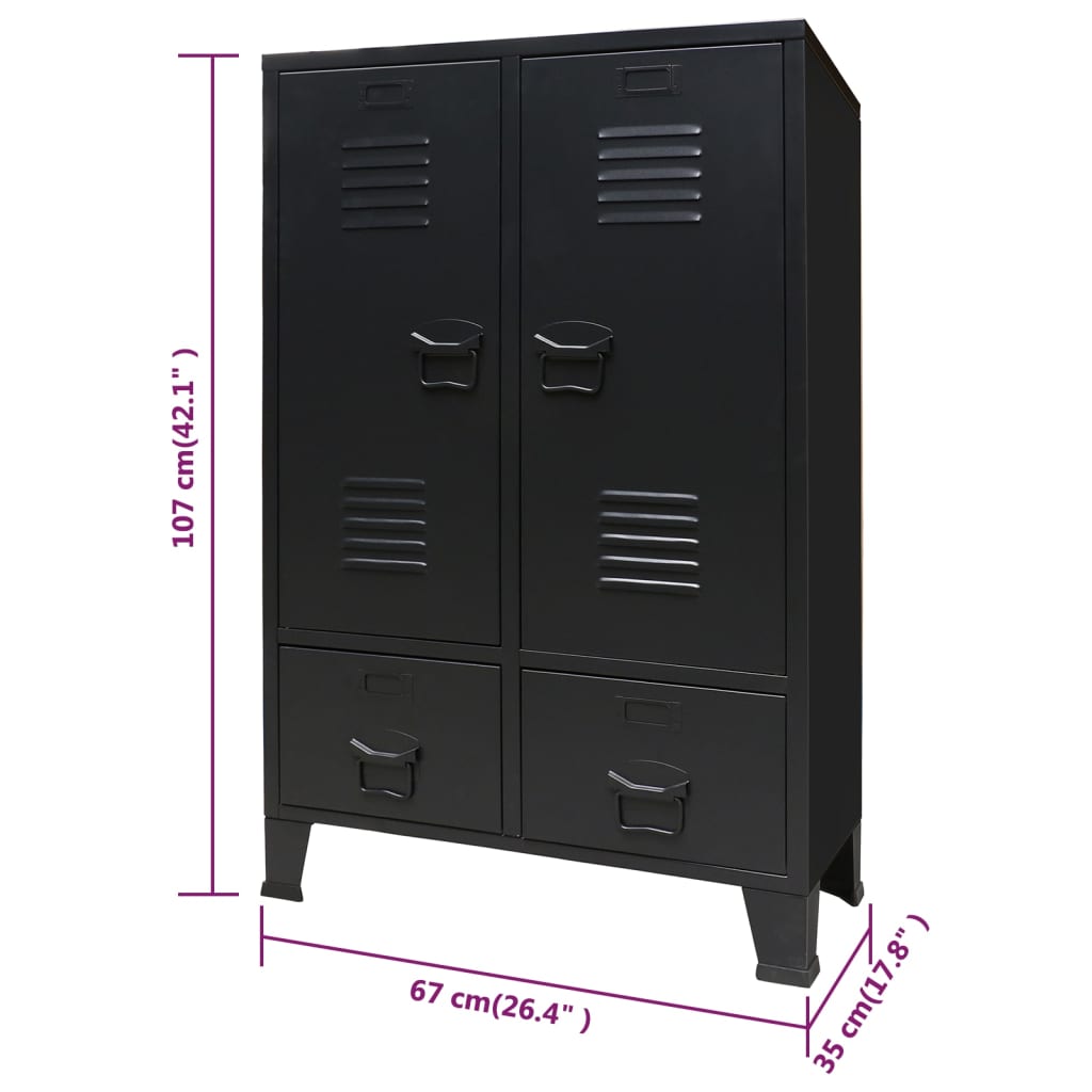 Armoire industrielle 67x35x107 cm acier anthracite