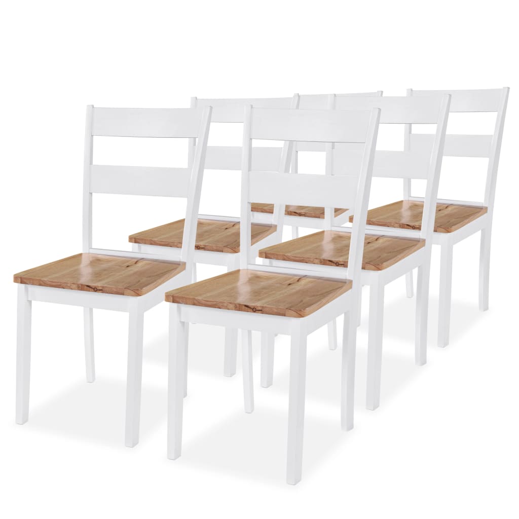 Chaises de salle à manger 2 pcs en hévéa massif blanc