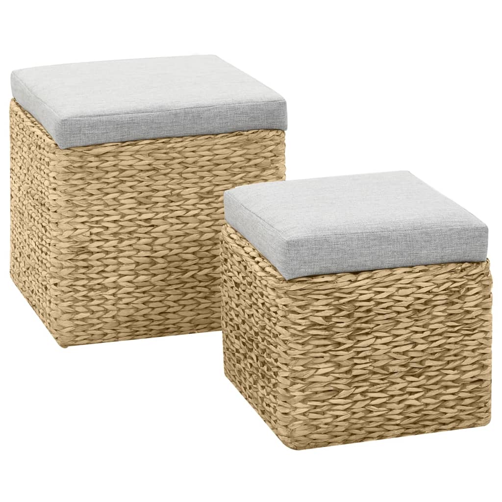 Ensemble de poufs en jonc de mer 2 pièces