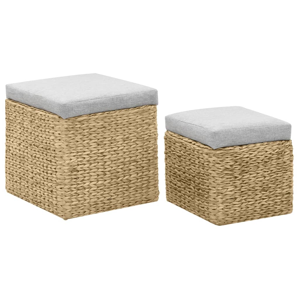 Ensemble de poufs en jonc de mer 2 pièces