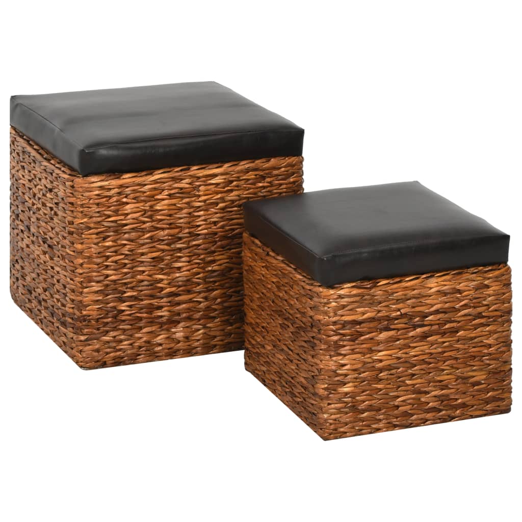 Ensemble de poufs en jonc de mer 2 pièces