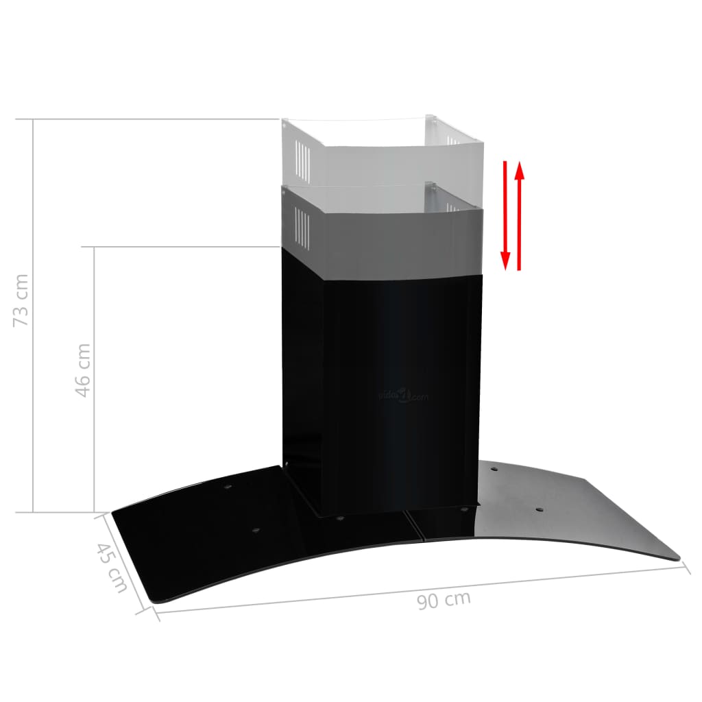 Wandafzuigkap 756 m³/u 60 cm roestvrij staal zwart