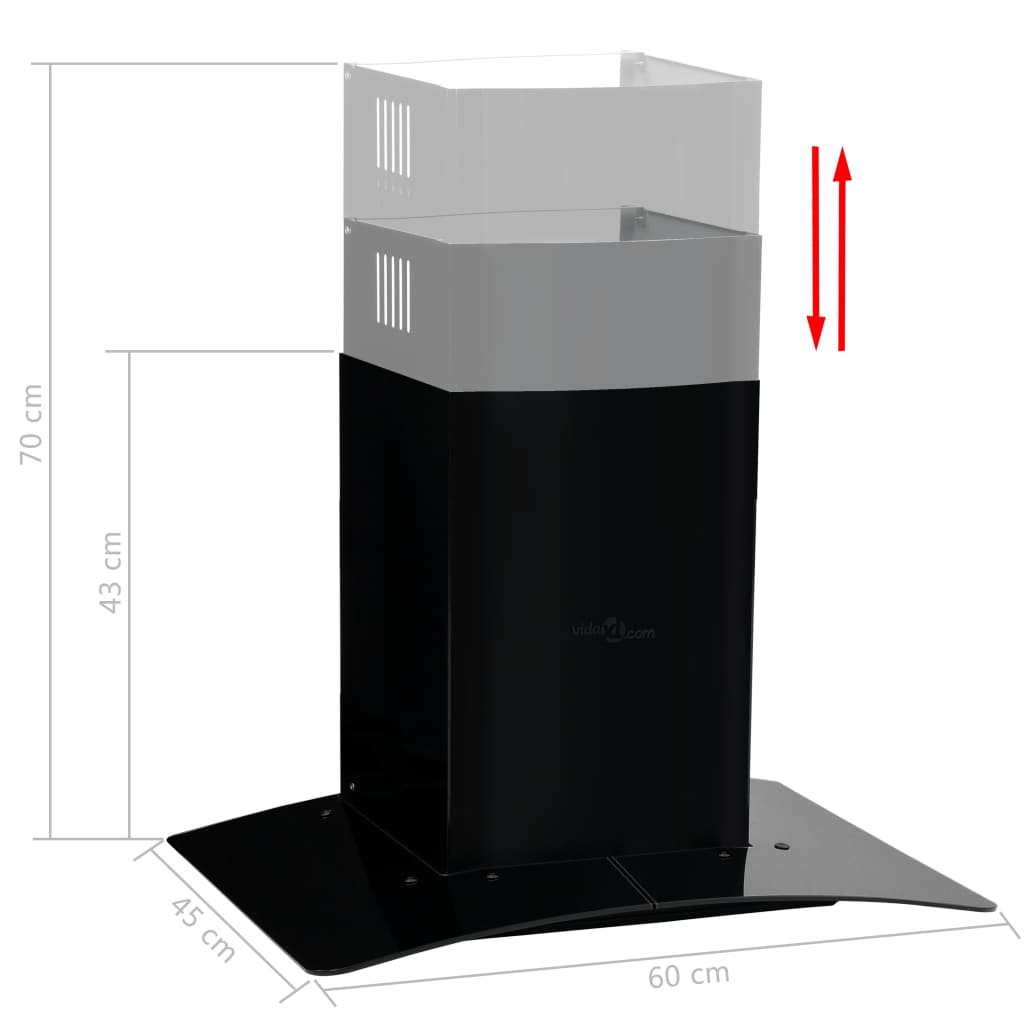 Wandafzuigkap 756 m³/u 60 cm roestvrij staal zwart