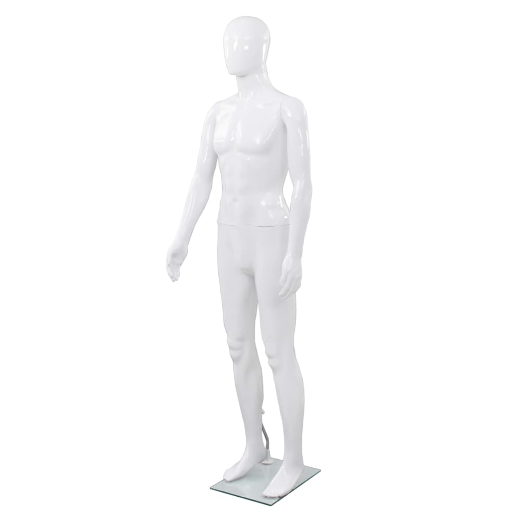 Mannequin homme avec socle en verre 175 cm brillant