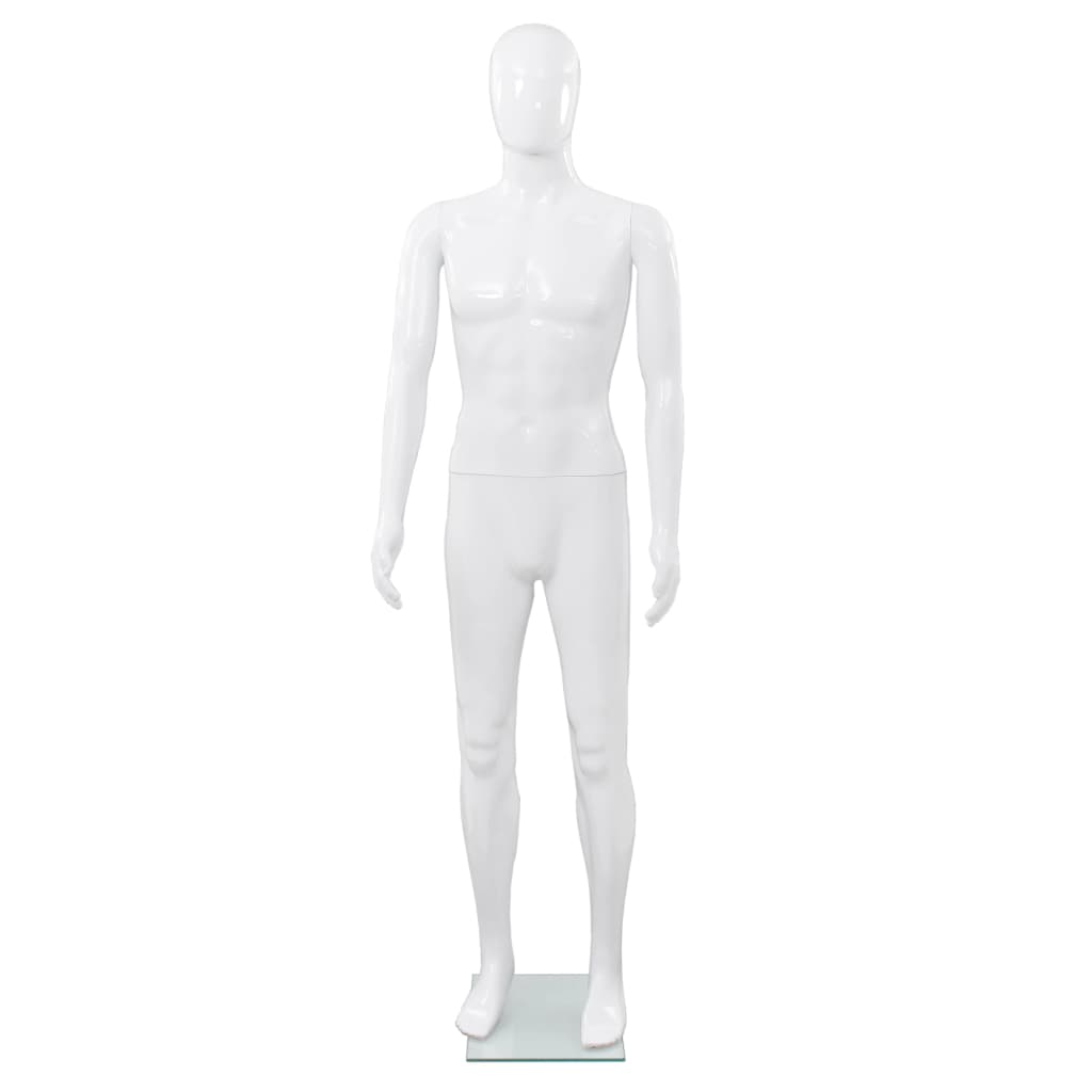 Mannequin homme avec socle en verre 175 cm brillant