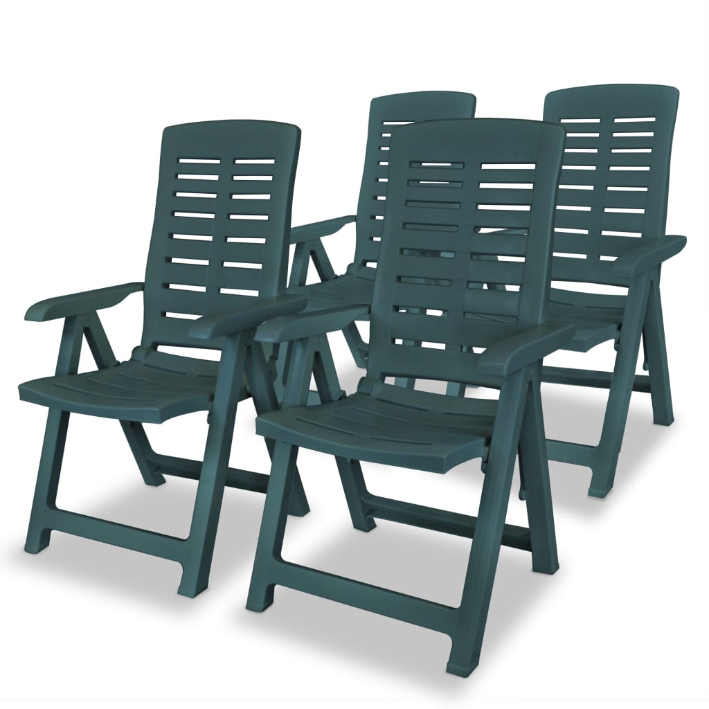 Chaises de jardin 4 pcs réglables en plastique couleur anthracite