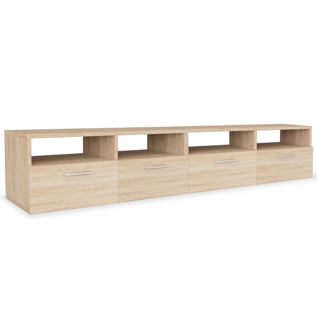 Meuble TV 2 pcs 95x35x36 cm en dérivé du bois couleur chêne