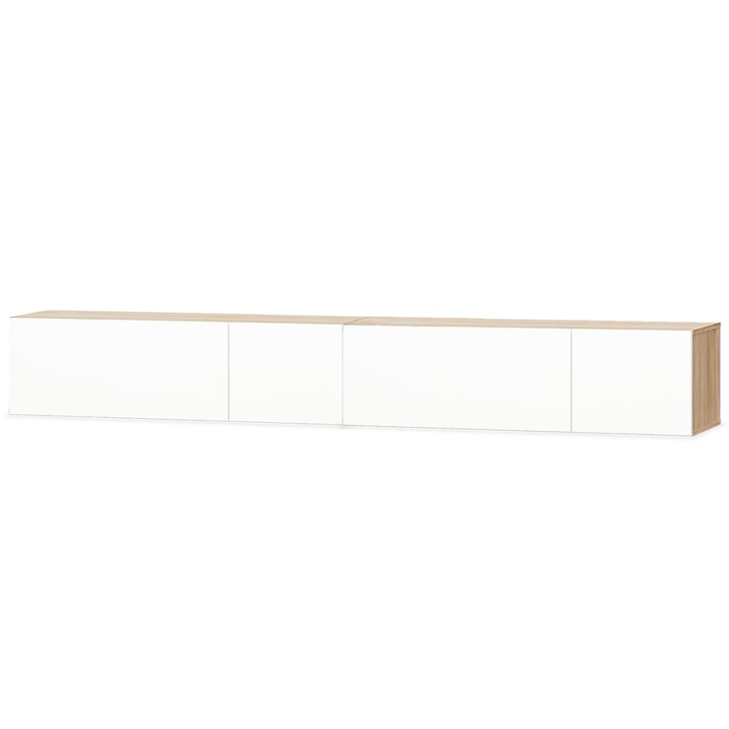 Tv-meubels 2 st 120x40x34 cm bewerkt hout hoogglans wit