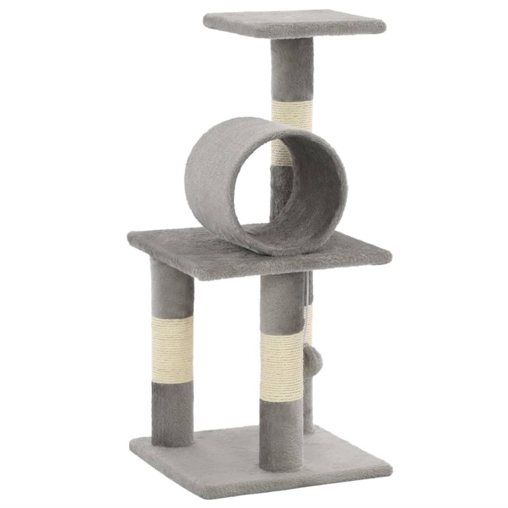 Arbre à chat avec griffoirs en sisal 65 cm gris