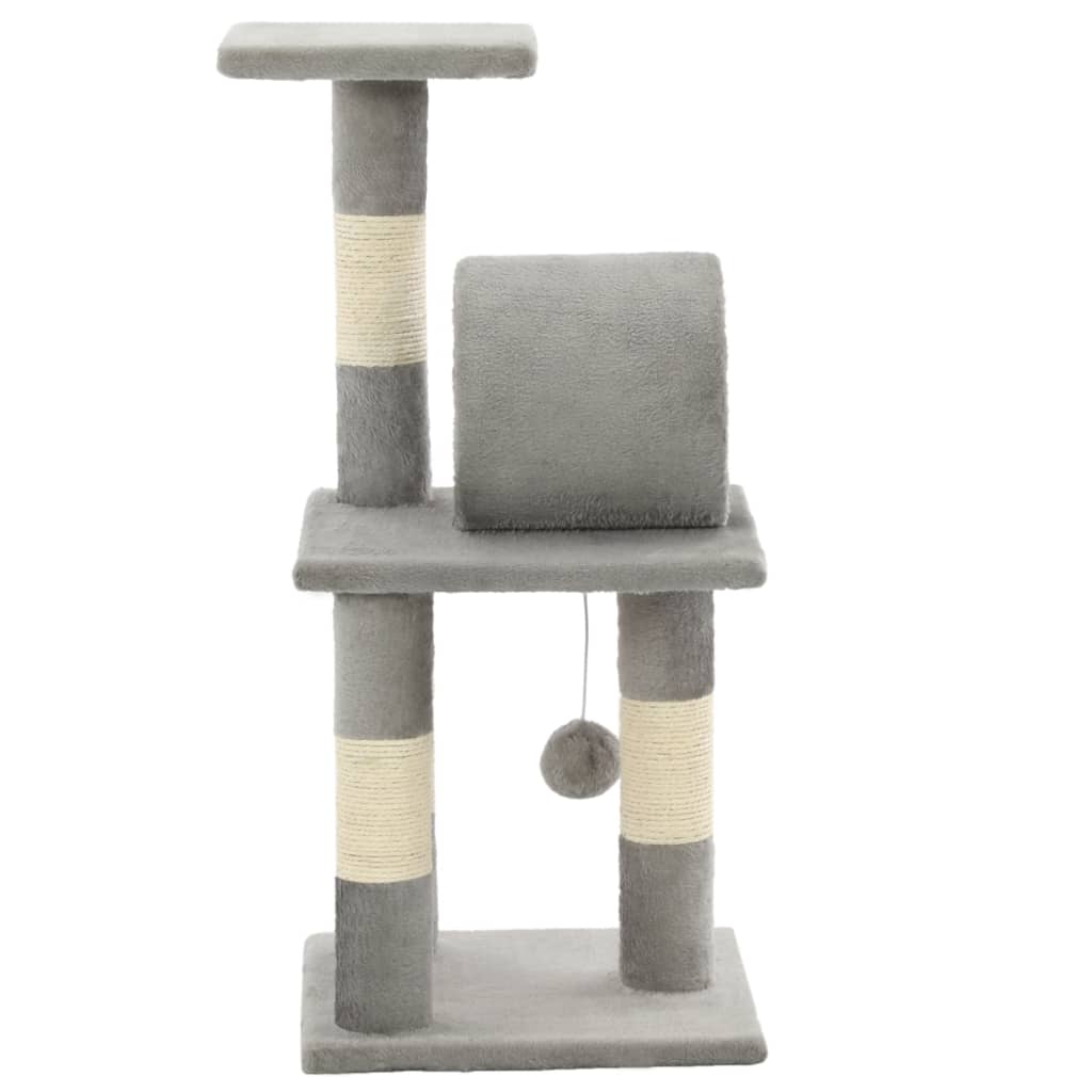 Arbre à chat avec griffoirs en sisal 65 cm gris