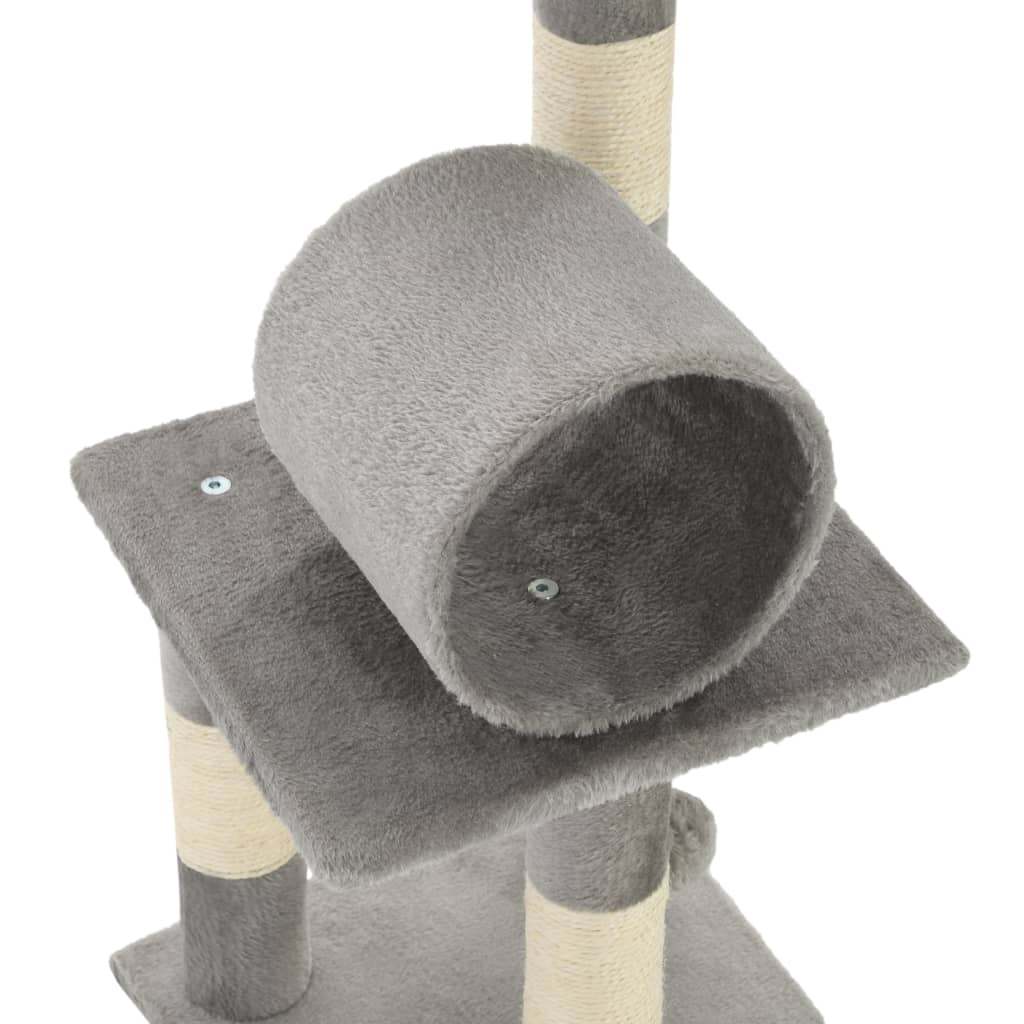 Arbre à chat avec griffoirs en sisal 65 cm gris