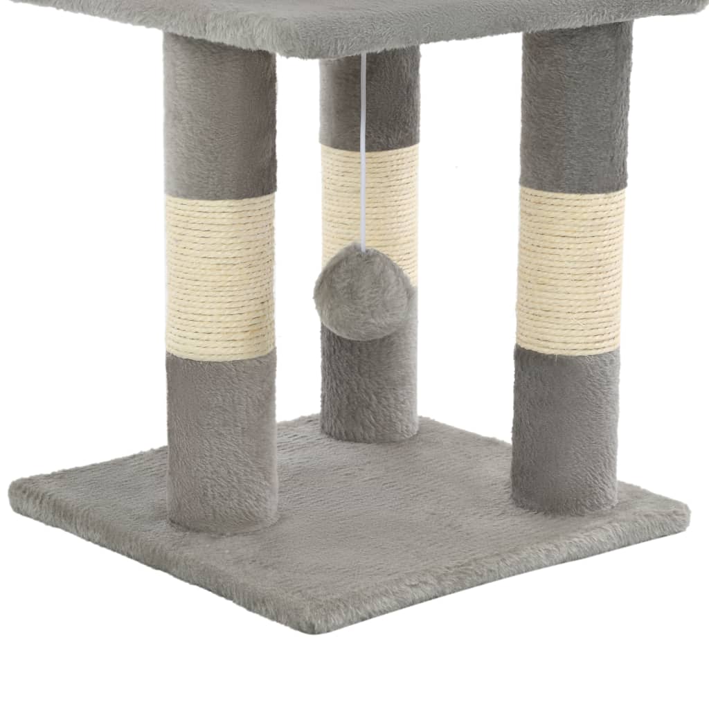 Arbre à chat avec griffoirs en sisal 65 cm gris