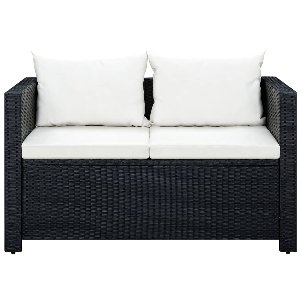 3-delige Loungeset met kussens poly rattan