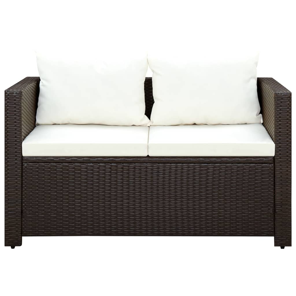 3-delige Loungeset met kussens poly rattan