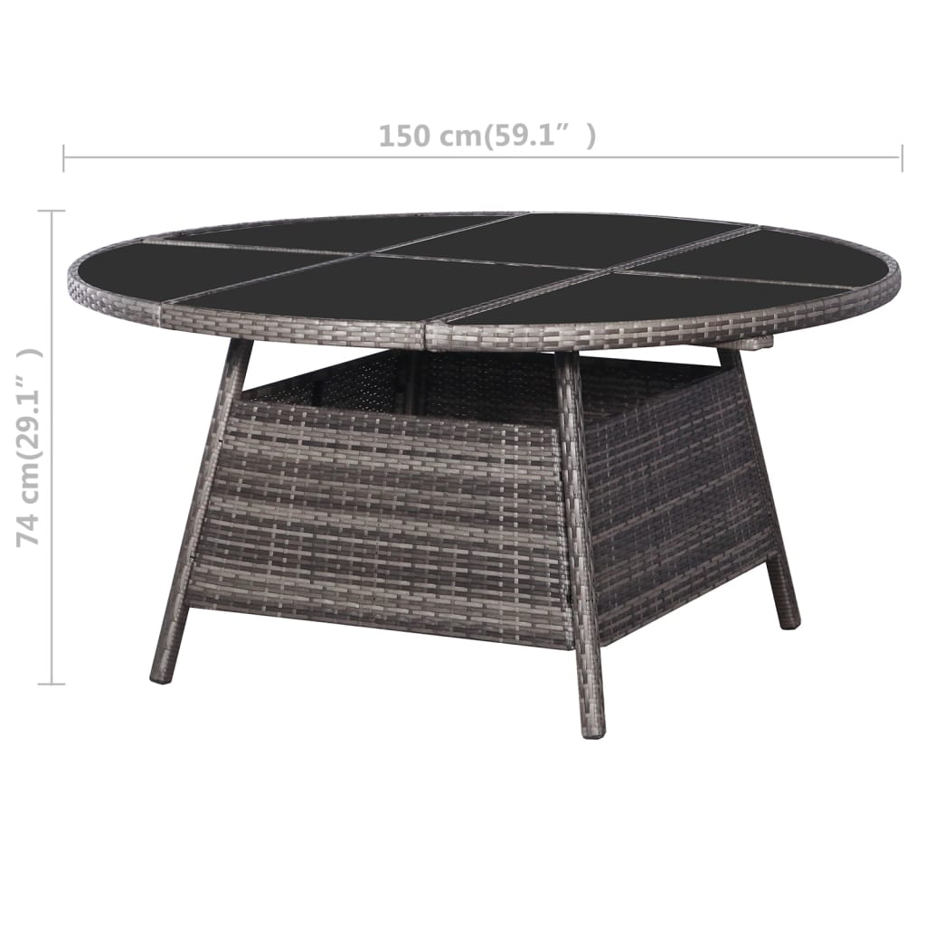 Tuintafel 110x74 cm poly rattan