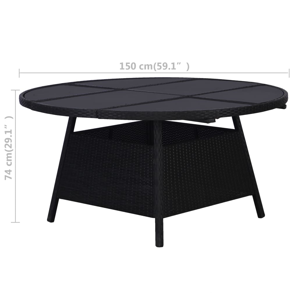 Tuintafel 110x74 cm poly rattan